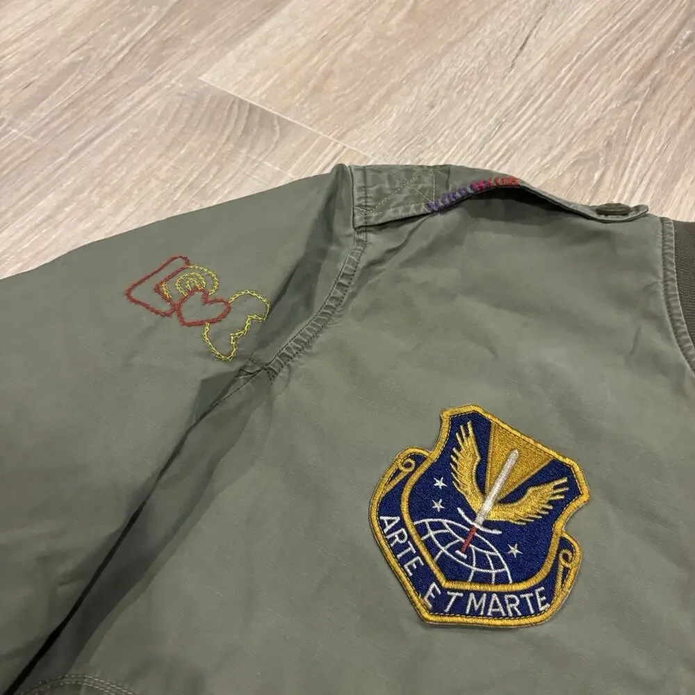 Authentic Polo Ralph Lauren Military Bomber Jacket Mens XL Peace Love USRL Green